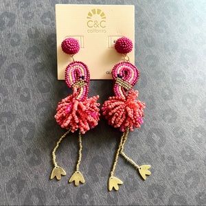 🔖New C&C California Flamingo Earring Hand Beaded